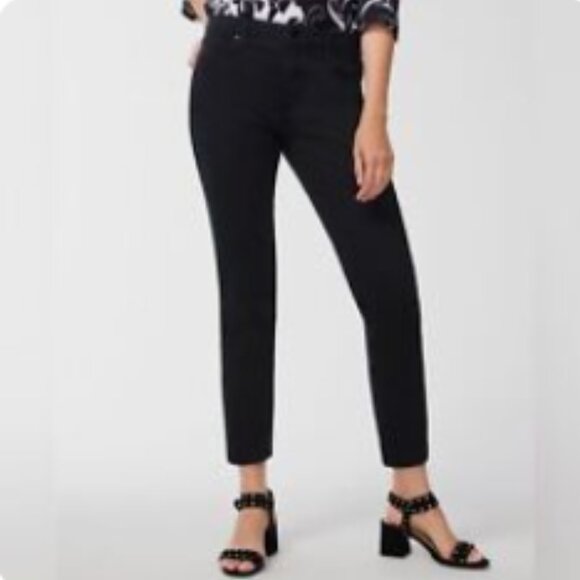 CHICO’S | Girlfriend Slim Leg Ankle Jeans - So Slimming Straight - Black 12 - Picture 1 of 6